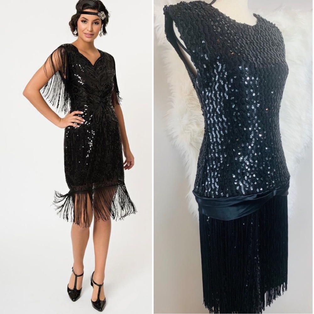 Glenrob Vintage Sequin drop waist Costume dress